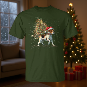 Camiseta con diseño de perro Jack Russell y árbol de Navidad para mujer - Product Image 3