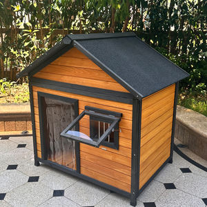 Luxuriöse Holz-Hundehütte für Draußen mit Wasserdichtem Schneefestem Dach für Haus und Garten - Product Image 4