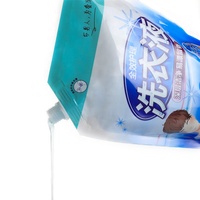 Sac de savon liquide de lavage en plastique avec bec debout et impression personnalisée, pochette d'emballage pour détergent à lessive