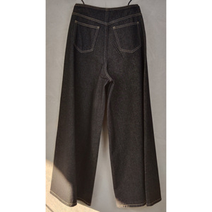 Jeans da <span class=keywords><strong>Donna</strong></span> <span class=keywords><strong>a</strong></span> <span class=keywords><strong>Vita</strong></span> <span class=keywords><strong>Bassa</strong></span> Traspiranti, Modello Flare, in Denim Scuro, Senza Cintura, con Polsini Larghi, Casual, per il Pendolarismo Femminile - Product Image 2