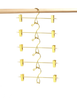 Cintre en métal doré robuste et durable Offre Spéciale avec 2 clips pour cintre en fil de pantalon
