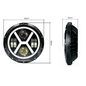 Phares LED ronds de 7 pouces avec anneau <span class=keywords><strong>halo</strong></span> de type X, DRL, clignotant ambre, étanches IP67, lentille de projecteur pour véhicules tout-terrain 4x4 - Product Image 4