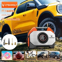 Compresseur d'air portable ETENWOLF VORTEX S6 12V, cycle de service 100%, double cylindre, 19200 mAh, gonfleur de pneus de voiture, pompe à air, pompe à ballon