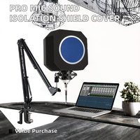 Microphone de studio portable professionnel avec filtre anti-pop, écran acoustique, couvercle sphérique modèle PF8, isolation sonore, amélioration vocale