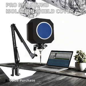 Profesyonel stüdyo kayıt mikrofonu <span class=keywords><strong>Pop</strong></span> filtre akustik ekran topu kapak ses izole etmek ve vokal kalitesini artırmak - Product Image 3