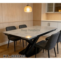 Nouvelle table à manger extensible en pierre frittée pour 8 personnes, design nordique, luxe léger, style minimaliste italien, mobilier pour la maison