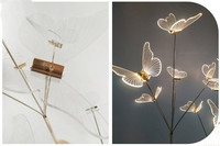 Nouvelle Lampe de Sol Papillon Dorée à 5 Têtes pour Mariage, Fête, Demande en Mariage, Décoration de Scène