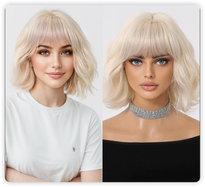 วิกผมสั้นสำหรับผู้หญิงยุโรปและอเมริกา ปิดคลุมทั้งศีรษะ สีแพลตตินั่ม ผม<span class=keywords><strong>หน้าม้า</strong></span>ตรง <span class=keywords><strong>ทรง</strong></span>บ๊อบ วิกเสริมผม - Product Image 5