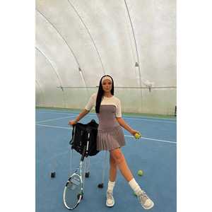 Robe de cocktail plissée sans bretelles Anja gris fumé mini - Product Image 2