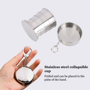 Tasse pliable en acier inoxydable, portable, télescopique, avec porte-clés, 60 ml, 150 ml, 250 ml - Product Image 2