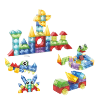 Set Mainan Edukatif DIY Blok Magnet Plastik untuk Prasekolah, Puzzle 3D, Perakitan STEM, Susun, dan Sortir Kubus
