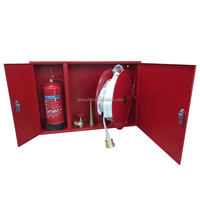 Armoire anti-incendie à double porte pour extincteur et enrouleur de tuyau, avec tuyau d'extinction