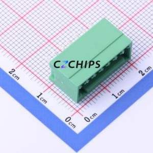 DB2EVC-2.54-7P-GN Plug-in Terminal Block P=2.54mm Connector Board-to-Board / Socket - Closed 1x7P 2.54mm Green - Product Image 1
