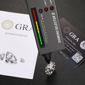 Прямые продажи с фабрики Ювелирные изделия с белым покрытием 925 стерлингового серебра VVS Moissanite шахматная доска дизайн хип-хоп кольцо для мужчин - Product Image 5