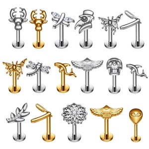 Pendientes de Titanio G23 16G para <span class=keywords><strong>Piercing</strong></span> Labret, Labio, Cartílago, Tragus, Hélix, Daith, Lóbulo, Joyería Corporal de Estilo Moderno - Product Image 1