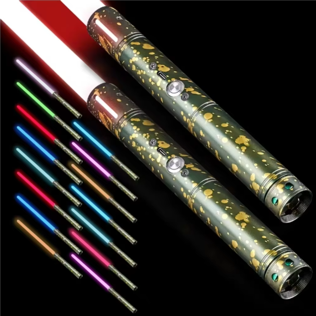 ZLangsports 2pcs Wholesale 2-in-1 Lightsaber RGB 15 Colors Metal LGT Lightsaber