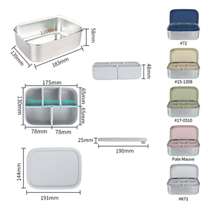กล่องใส่อาหารสแตนเลสแบบพกพากล่องอาหารกลางวันเบนโตะกล่องอาหารแบบสุญญากาศ - Product Image 3