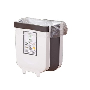 Plastic Collapsible Trash Bin, Hanging Trash Can Kitchen Door Collapsible Dust Bin Room Car Waste Box for Kitchen