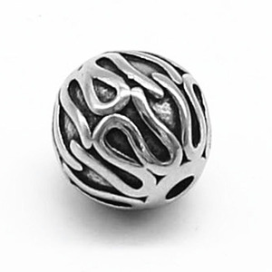 Cuentas Redondas de Acero Inoxidable Yunnique de 8mm, Verano 2021, para Fabricación de Pulseras, Accesorios de Joyería, Separadores, Diseño Retro de Moda - Product Image 1