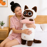 Bantal Plush Kucing Badan Panjang Grosir, Boneka Kucing Penghilang Stres, Bantal Peluk Lembut Bentuk Ikan, Dekorasi Kamar Tidur