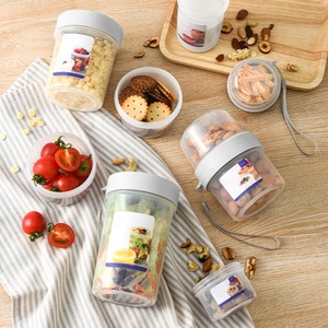 Boîte alimentaire portable en plastique scellée multi-usage, double couche, pour yaourt, salade, fruits, conservation des aliments frais - Product Image 2