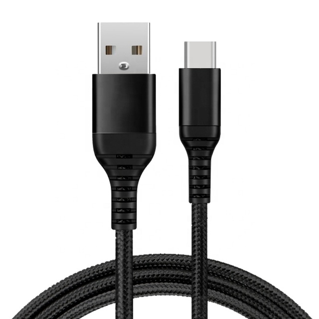 Manufacturer Nylon Braid USB Type C Cable 1M 2M Fast Charging Type-c Cable Original for Samsung Huawei Black or Customized