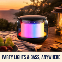 Mini-enceinte portable TWS RVB colorée pour spectacle lumineux 5.0 en plastique, basses puissantes, 500 mAh, pour fêtes en extérieur, voyages, vente en gros