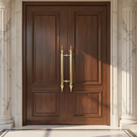 Couleur or Antique en laiton poli cuivre porte poignées en bois porte