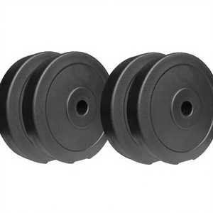 Disque de musculation rond antidérapant en PVC noir durable pour la musculation à domicile - Product Image 3