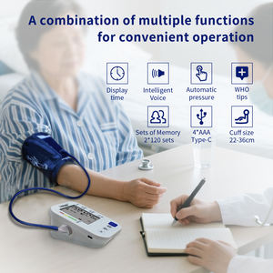 Fábrica Atacado Voz Eletrônico Grande Display Retroiluminado Digital Superior Braço Medidor De Freqüência Cardíaca BP Máquina Monitor De Pressão Arterial - Product Image 4