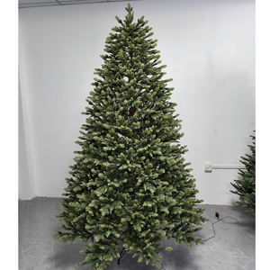 Sapin de Noël d'intérieur de 2,4 mètres, grand et épais, avec LED multicolores pré-éclairées, double couleur, en PE, entièrement en PE, rotatif - Product Image 4