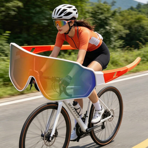 Lunettes de cyclisme unisexes tendance à grande monture pour le sport en plein air, protection solaire UV400 pour la course à pied - Product Image 1