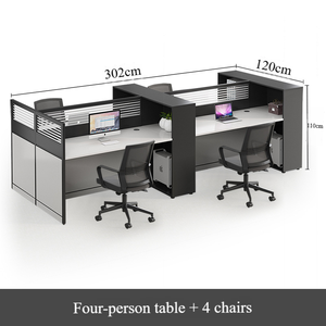 Postazione di Lavoro Modulare per Ufficio con Pareti Divisorie, Scrivania Espandibile per 2, 4, 6 Persone con Armadietto Laterale per <span class=keywords><strong>Call</strong></span> Center - Product Image 5