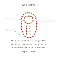 Ensemble Collier et Bracelet Géométrique en Cuivre Plaqué Or 18K avec Zircon, Bijoux Romantiques Tendance, Vente en Gros, Cadeau Anniversaire