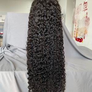 Perruques brésiliennes bouclées en cheveux humains vierges, avec dentelle frontale transparente, cheveux de bébé, densité 180%, longues, boucles profondes - Product Image 2