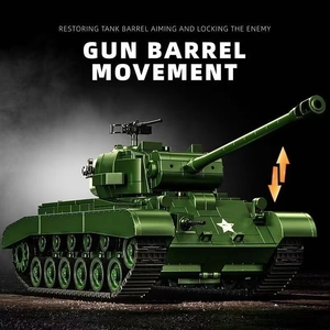 12GO 97011 2025 Nuevo Modelo de Tanque MOC City M26 <span class=keywords><strong>Pershing</strong></span> 1:28, Juguetes de Construcción DIY para Niños, Regalo, 1703 Piezas, Juego de Bloques de Construcción - Product Image 3