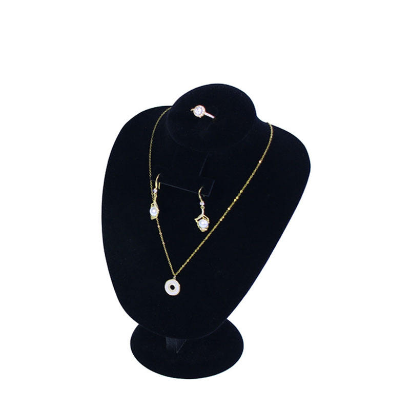 Black Velvet White PU Leather Jewellery Mannequin Wholesale Cuban Chain  Necklace Display Presentation Neck Stand for Jewelry