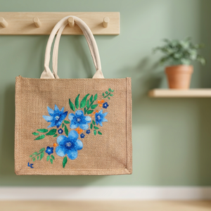 Durable Thick Fashion <b>Jute</b> Tote <b>Bag</b> with Non Woven Handle Eco-Friendly Reusable <b>Shopping</b> <b>Bag</b> for Heavy Load and Long-Term Use - Product Image 3
