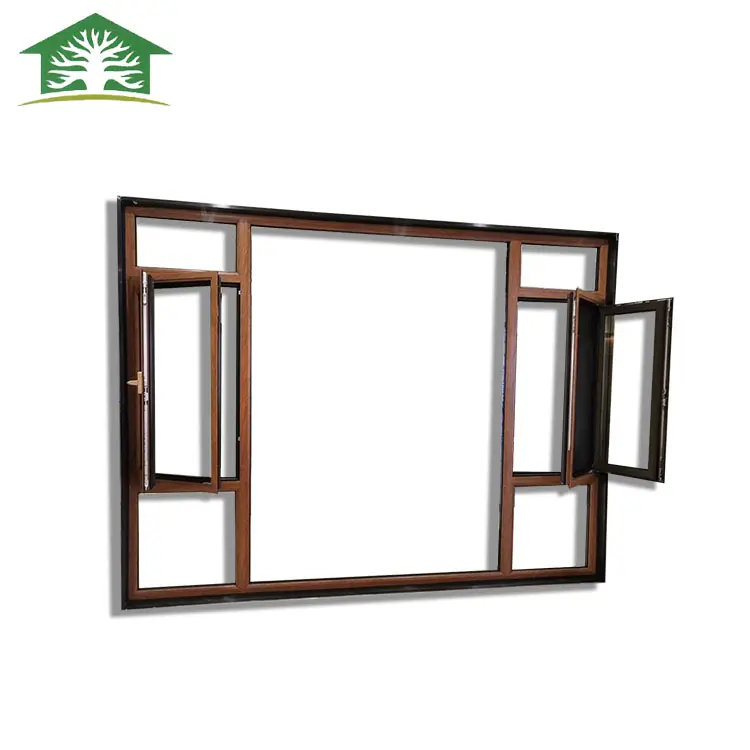 Wholesale aluminum wood grain casement window for residential