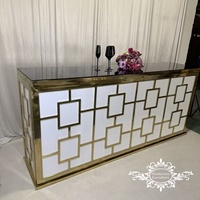 Nouvelle Arrivée Table de Bar en Acier Inoxydable Doré Mobilier de Mariage Grande Table Vente Chaude