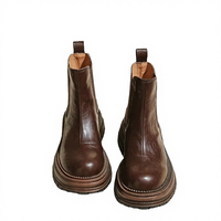 Bottes Chelsea vintage en cuir véritable avec semelle en caoutchouc, nouvelle arrivée, style britannique, bottes courtes pour femmes, toutes saisons, CN/GUA