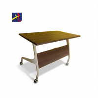 Table de formation mobile pliable moderne, cadre en alliage d'aluminium, pieds en acier, gris foncé, réglable, modulaire, bureau, école, hôpital