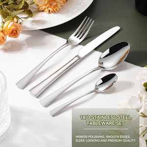 Sang Trọng Dao kéo thép không gỉ ngã ba Dao Muỗng Bạc Set nhà hàng đám cưới Flatware Set - Product Image 3