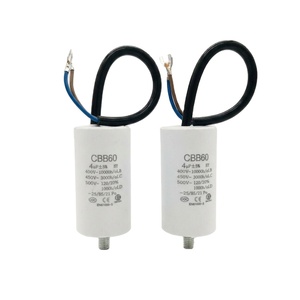<span class=keywords><strong>Condensateur</strong></span> à film HaoYe <span class=keywords><strong>CBB60</strong></span> 4µF 400-500V pour moteurs de pompes à eau/air, à faible perte et auto-réparant, avec fixation par vis inférieure - Product Image 1