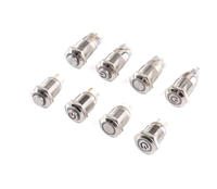 Interrupteur à bouton métallique original de 12 mm avec position à réinitialisation automatique et à verrouillage automatique, bouton d'alimentation 12-24 V
