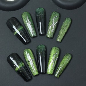 Uñas postizas de lujo de acrílico, largas, color rosa, con cobertura completa, hechas a mano, con pedrería de estrellas, precio de fábrica, venta al por mayor. - Product Image 4