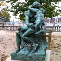 Décoration Extérieure Grand Le Baiser Bronze Couple Art Sculpture Après Auguste Rodin Statue