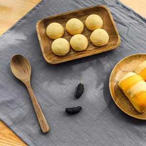 Serviettes de cuisine écologiques en coton et lin, carrées, 65% coton, 35% chanvre, polyester, lavables en machine, style nordique, nappe - Product Image 4