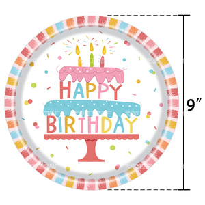 Colorful Birthday Party Decoration Tableware Set Disposable <b>Tablecloth</b> Plates Napkins Forks Party Supplies Kit - Product Image 4
