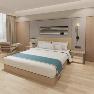 Juego de Muebles de Dormitorio de Hotel de Lujo de 5 Estrellas con Cama King Size y Cabecera de Madera Personalizada - Product Image 1